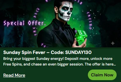 bonus code sunday spin fever